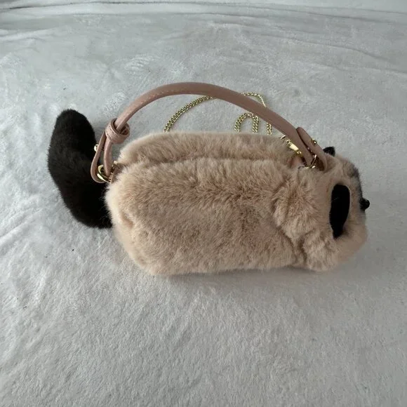 Plush Cat Crossbody Bag - Cream and Black - Picture 7 of 8